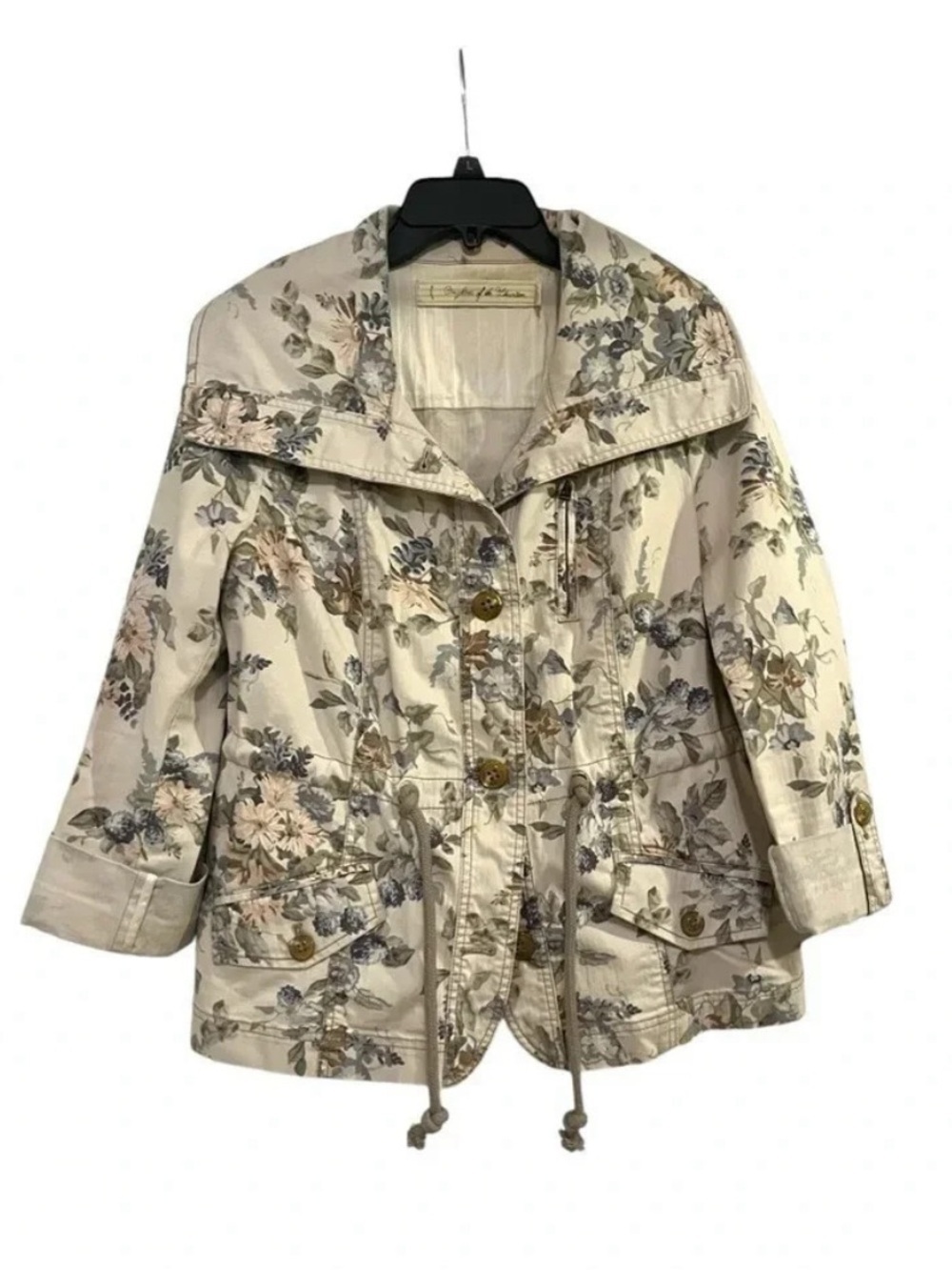 Anthropologie Daughters of the Liberation Jacket Beige Lyonia Floral Size 10